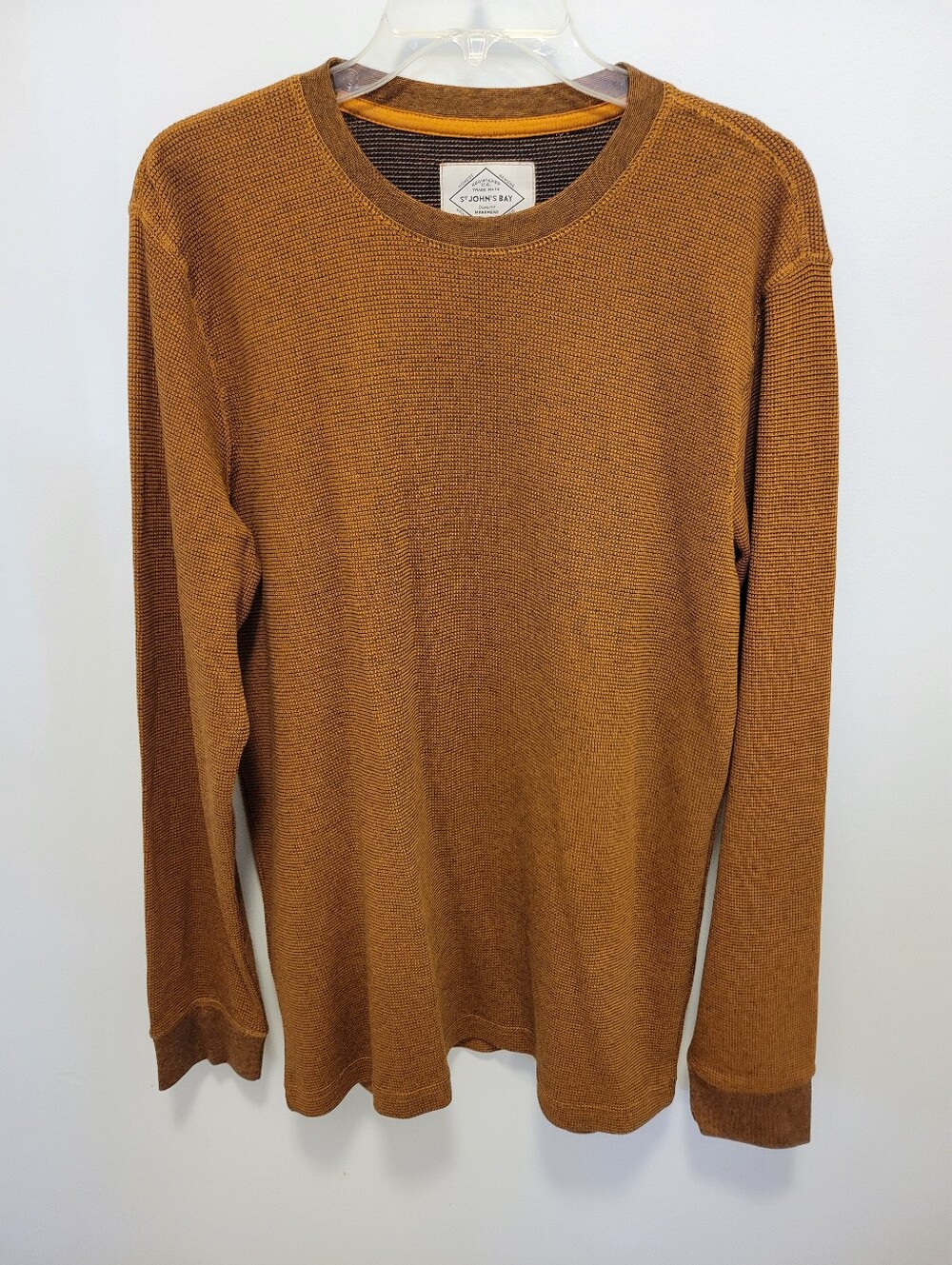 St. John's Bay Men's Long-Sleeve Henley Tee - Brown